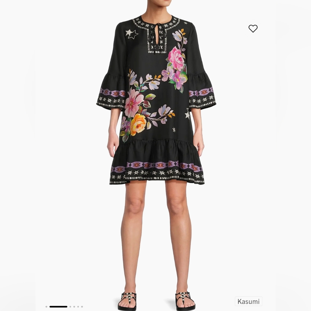 NWT Johnny Was Bell-Sleeved Mini Dress - L - Picture 2 of 3